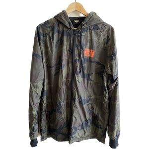 Loser Machine Hooded Coach Jacket/Wind Breaker Size L - Camouflage